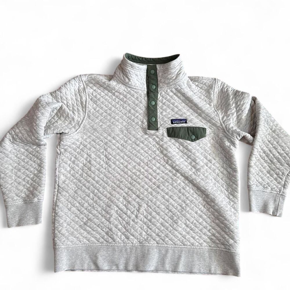 Patagonia Women's Organic Cotton Quilted Snap-T Pullover Sweatshirt L *sm stain* - Picture 2 of 7